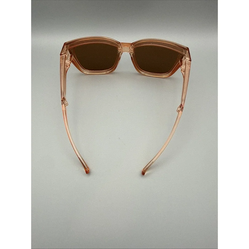 Square Oversize Sunglasses Orange Translucent Brown Lenses & Acrylic Frame Style